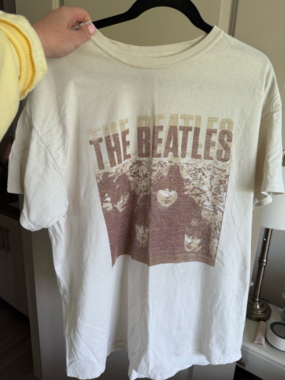 The Beatles Cream Tee with Brown Logo